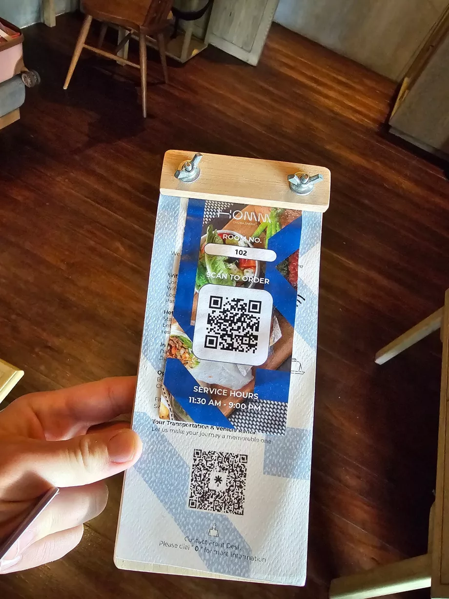 Oda servisi için QR kodu