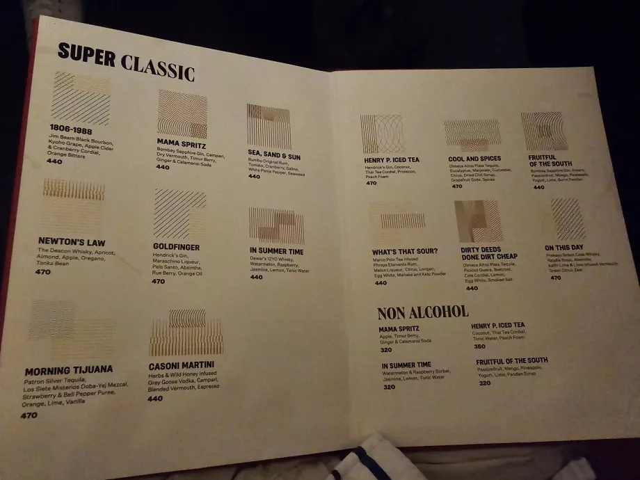 Dry Wave Kokteyl Stüdyosu - menü