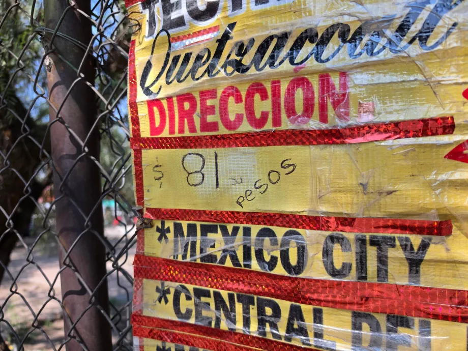 Mexico City merkezine giden otobüslerin fiyatları