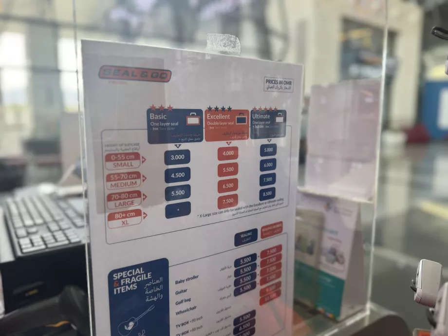 Bavul paketleme için fiyat listesi
