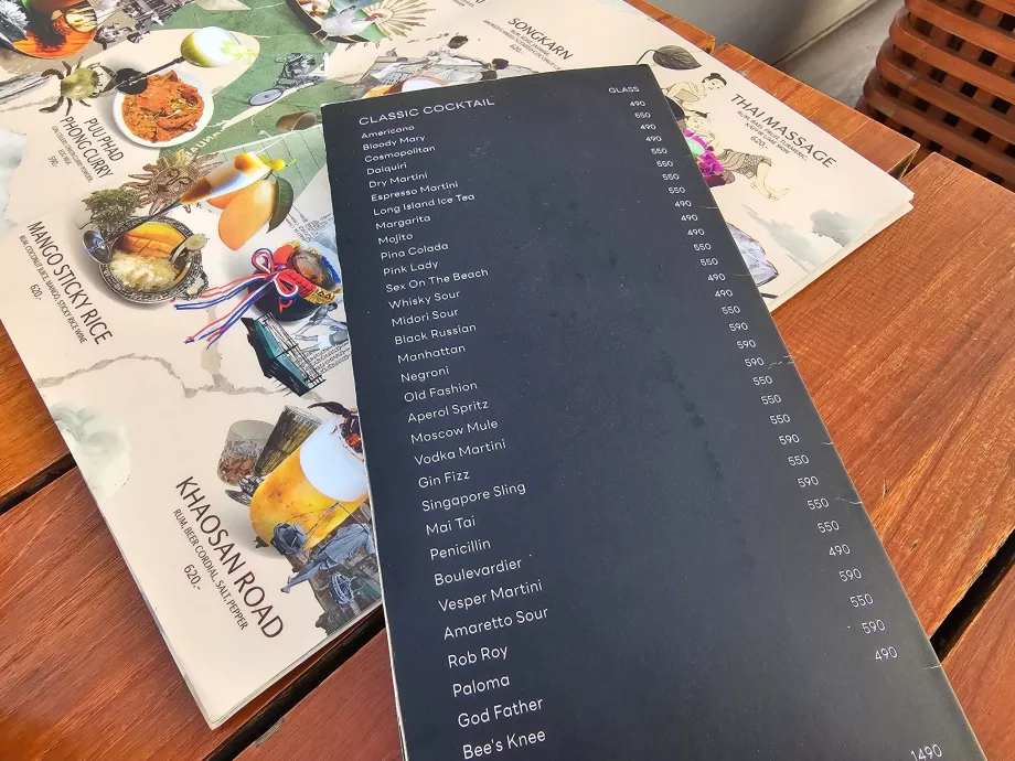 Akara Sky Hanuman - menü, içecekler