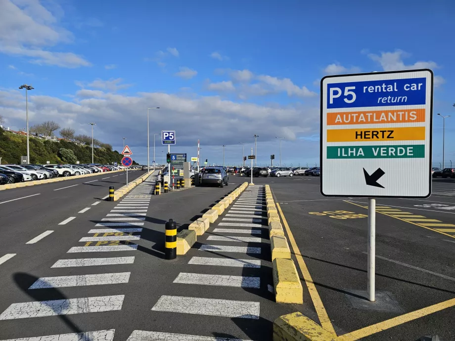 Araç kiralama otoparkı, Ponta Delgada Havalimanı