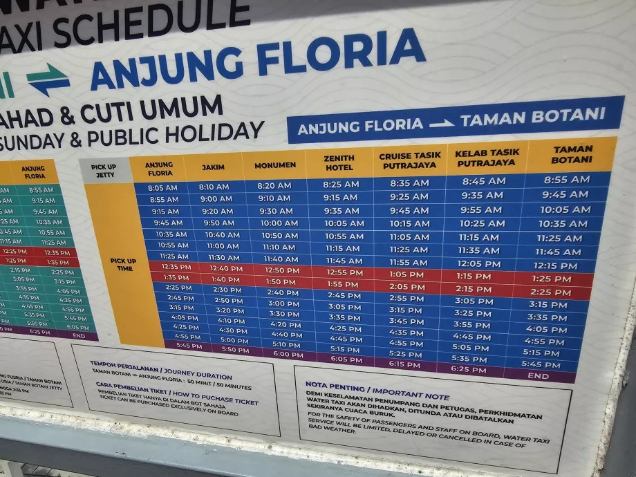 Su taksisi zaman çizelgesi