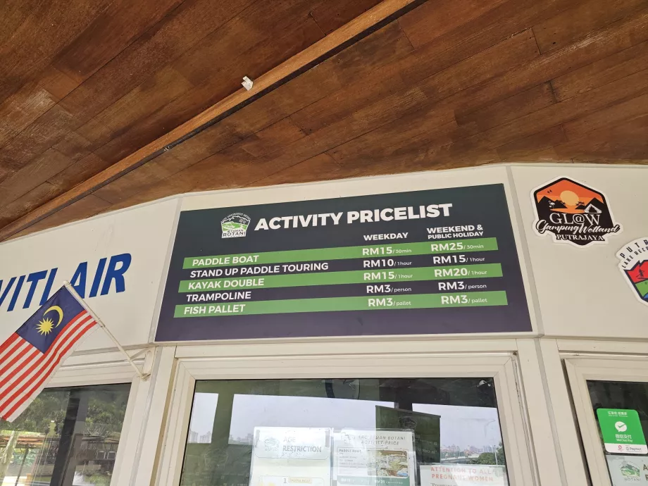 Botanik Bahçesi'ndeki atraksiyonların fiyatları