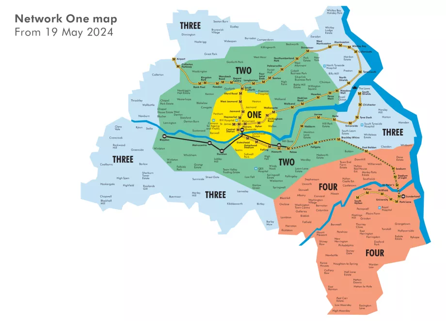 Tyne and Wear Bilet haritası