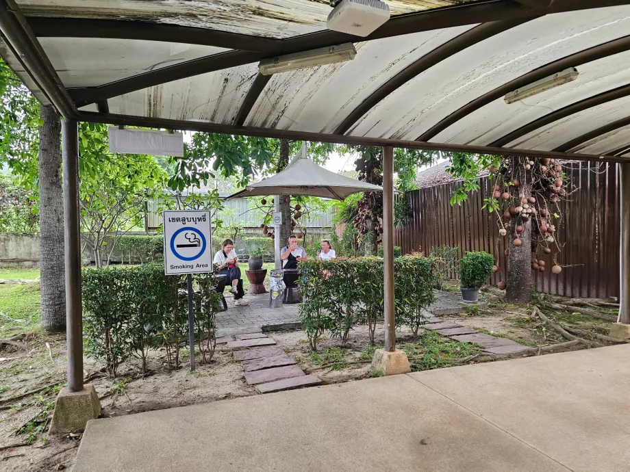 Sigara içme köşesi, transit geçiş alanı, uluslararası bölüm