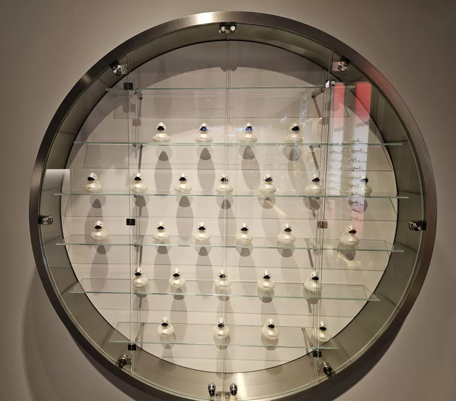 Koleksiyon ördekleri ile vitrin