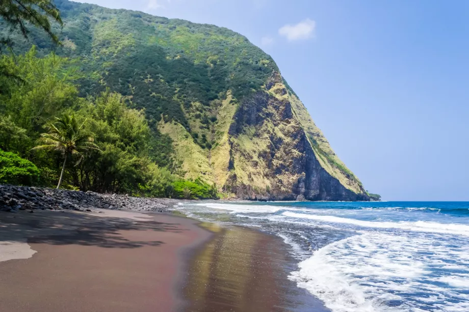 Waipio'daki Siyah Kum Plajı
