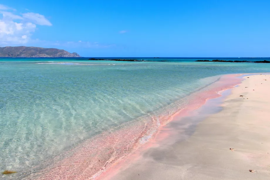 Elafonisi'deki pembe kum