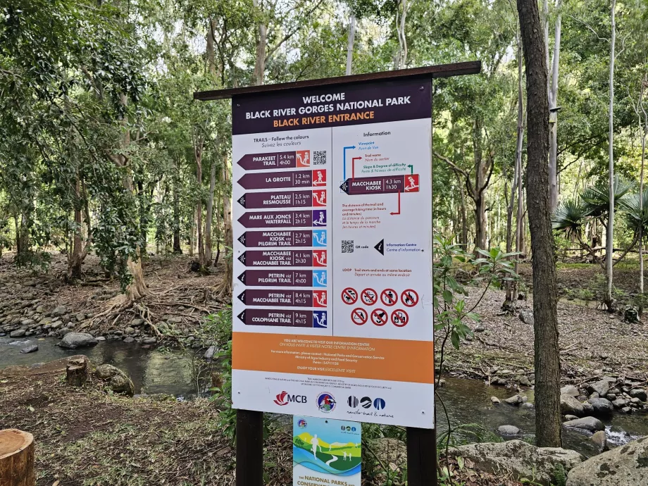 Black River Gorges NP'deki patika işaretleri