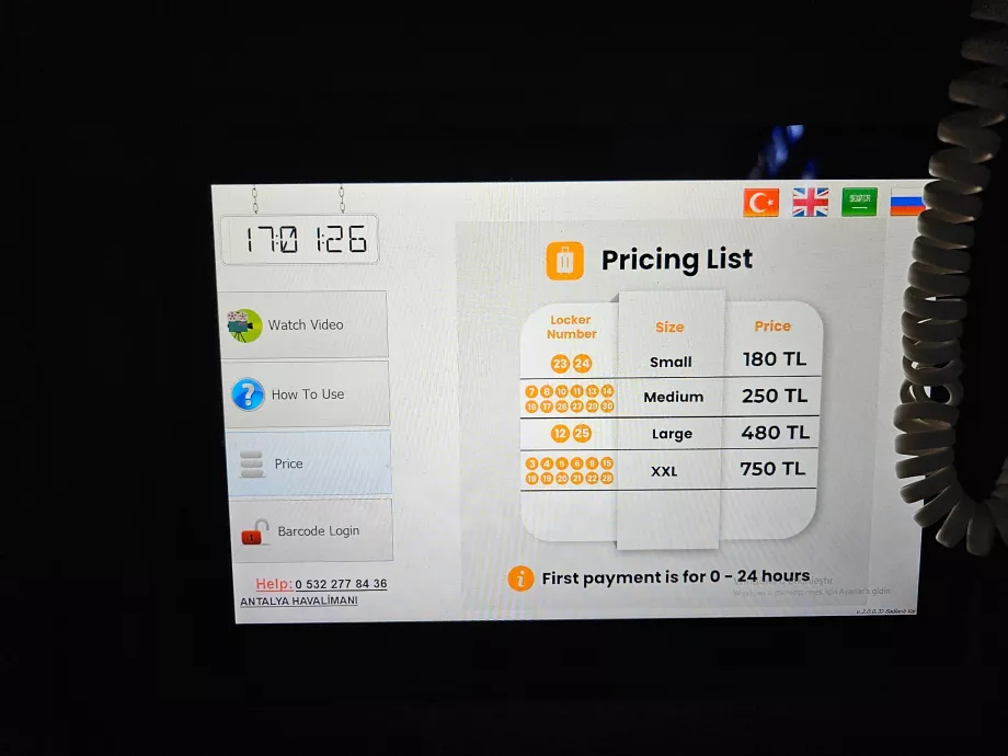 Bagaj depolama fiyat listesi