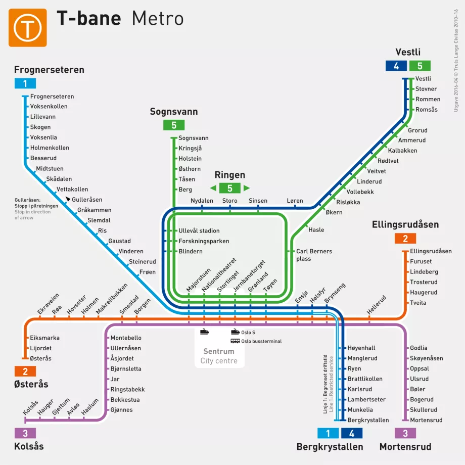Oslo metro haritası