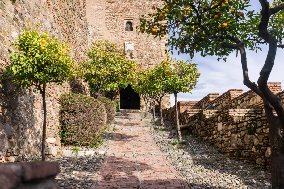 Alcazaba ve portakal ağaçları
