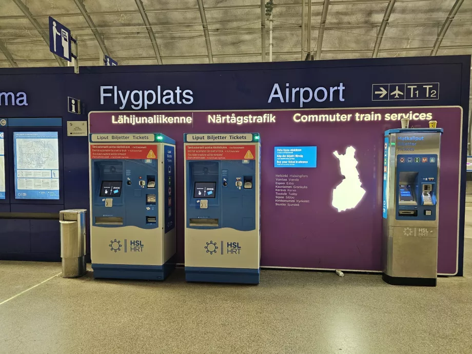 Bilet makineleri, tren istasyonları