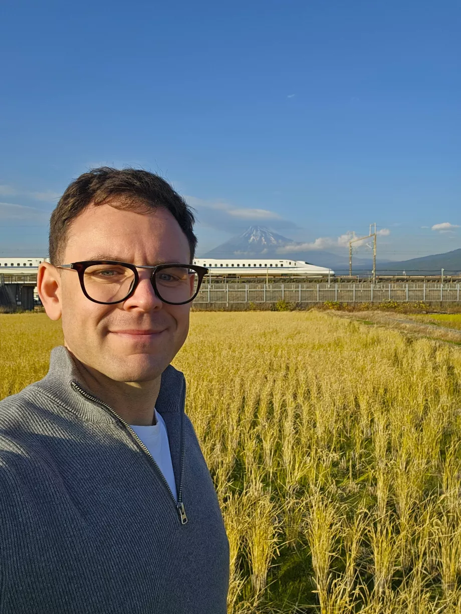 Fuji yakınlarındaki bir fotoğraf noktasında ben