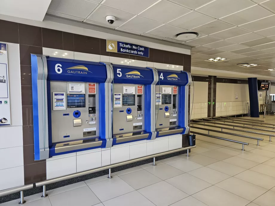Gautrain'deki bilet makinesi