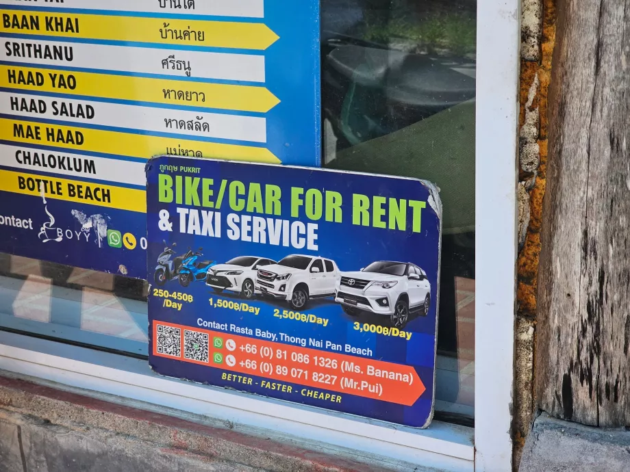 Scooter ve araç kiralama fiyatları