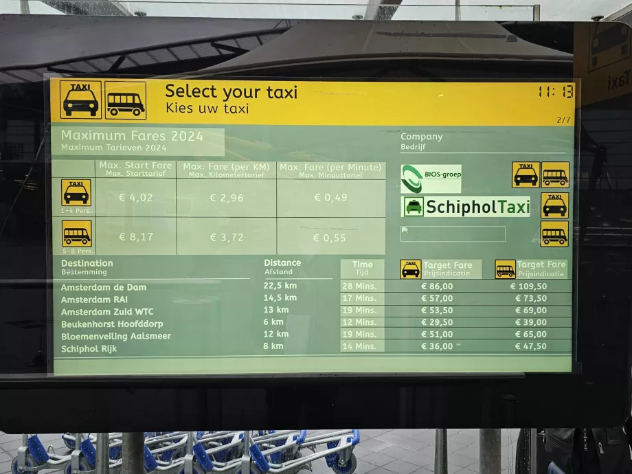 Taksi fiyatları, 2024