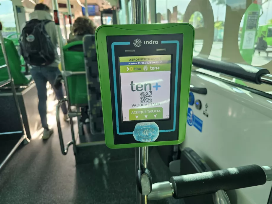 Otobüsten inerken check-out için validatör