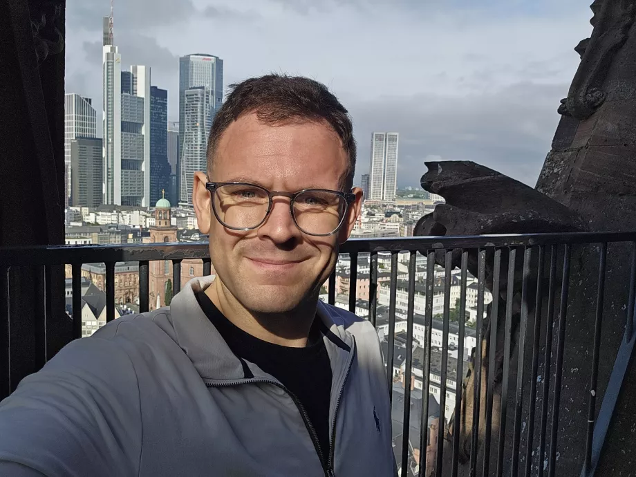 Domturm'dan manzaraya bakarken ben