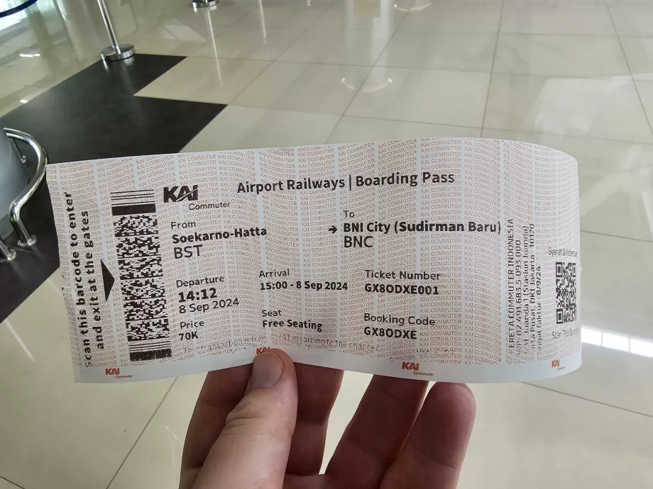 Cakarta şehir merkezine tren bileti