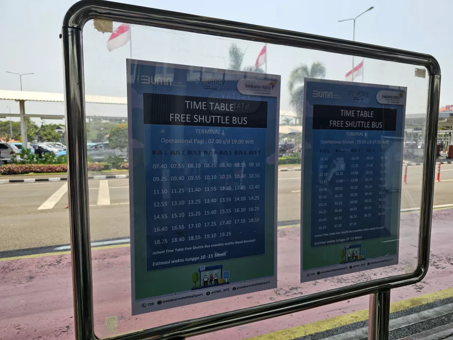 Terminaller arası servis otobüsü tarifesi