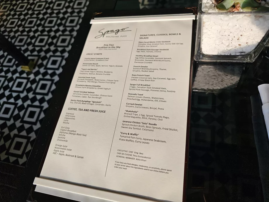 Spago Bar'da kahvaltı