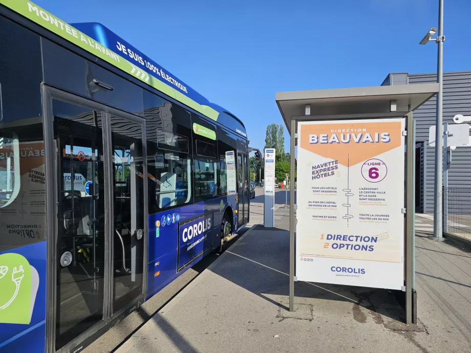 Beauvais'e giden 6 numaralı otobüsün durağı