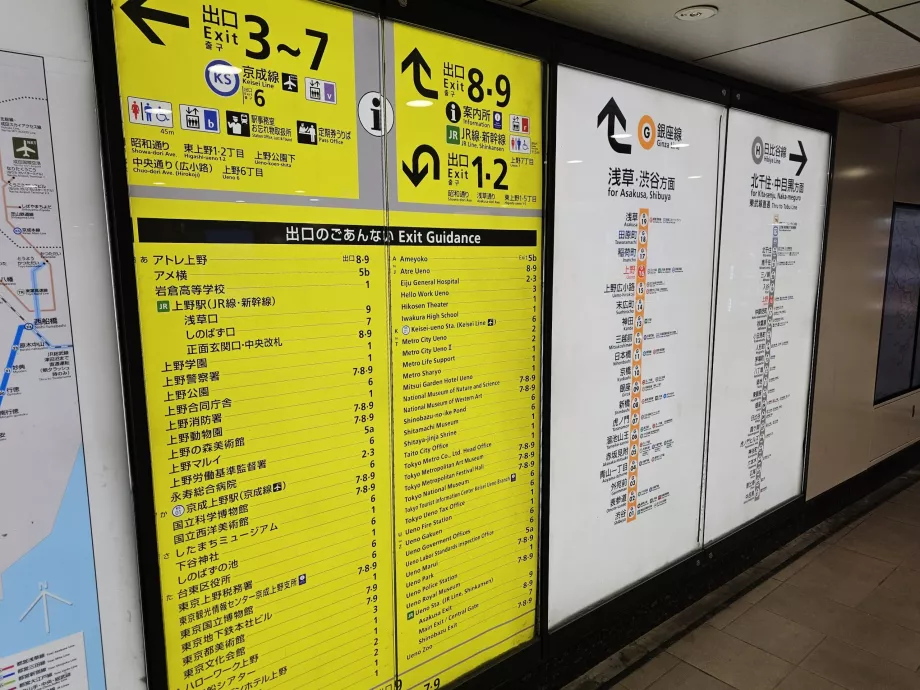 Metro istasyonlarından çıkış işaretleri