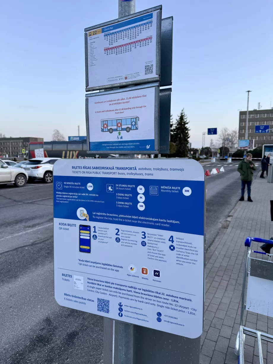 Riga RIX istasyonundaki zaman çizelgesi ve uygulama kılavuzu