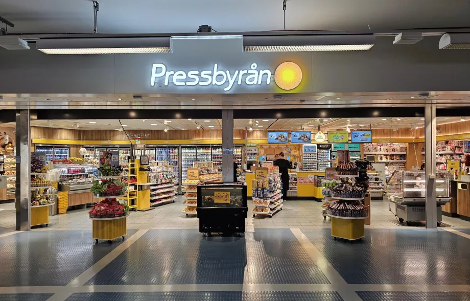 Pressbyran, Terminal 5, transit alanı