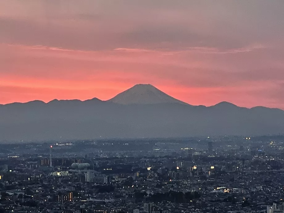 Tokyo Büyükşehir Hükümet Binası'ndan Fuji Dağı