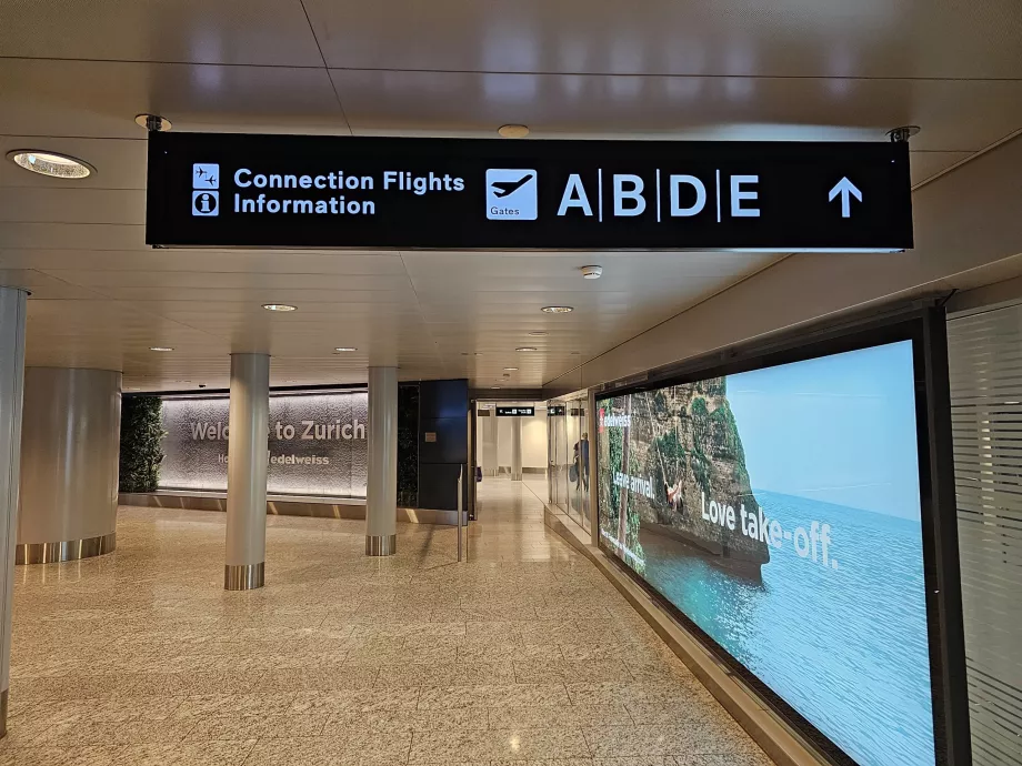 Transfer tabelaları, ZRH Havaalanı