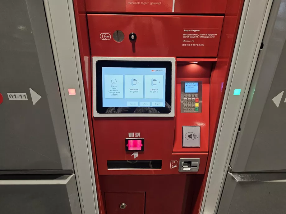 Kilitli dolaplar için self-servis makinesi