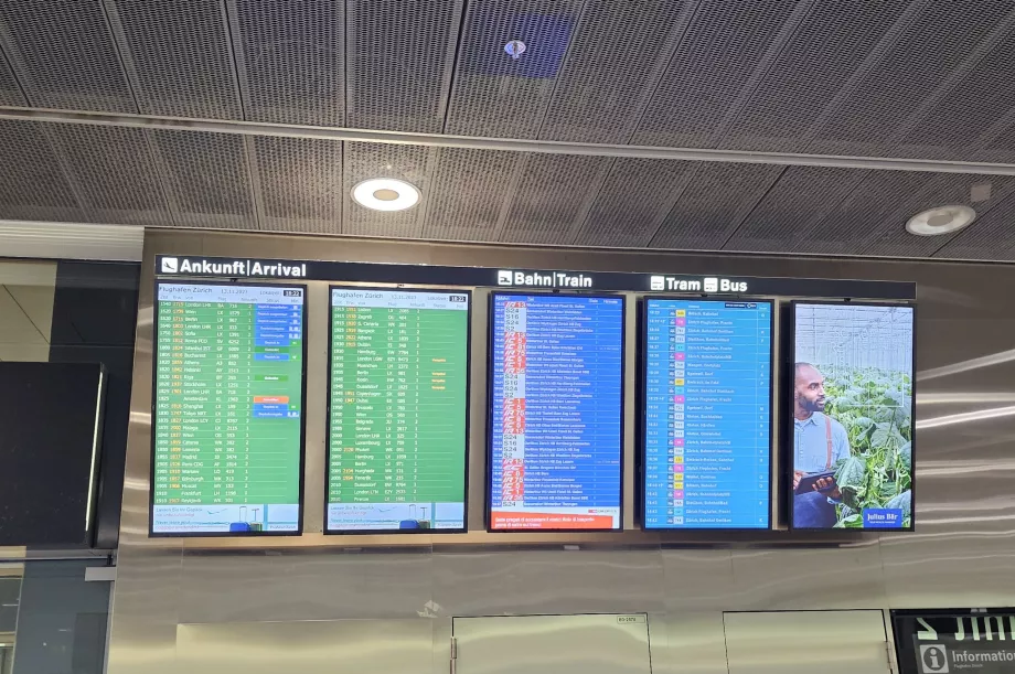 Bilgi panosu: tren, tramvay ve otobüs kalkış saatleri