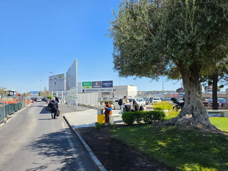 Kiralık araçlara giden yürüyüş yolu