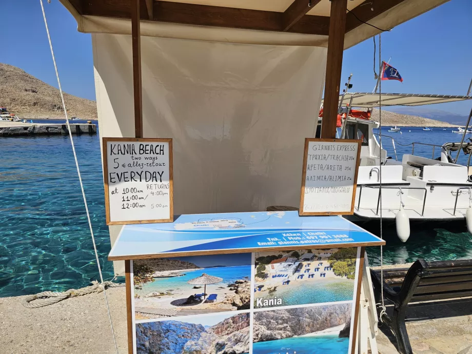 Kania plajına su taksisi