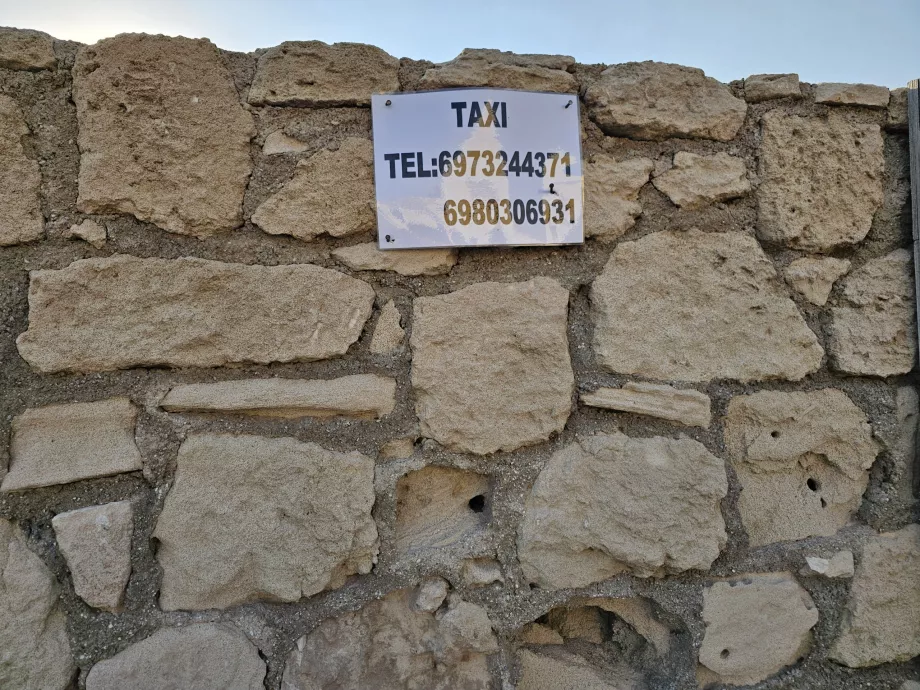 Taksi için telefon numarası