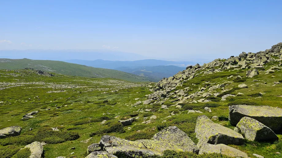 Vitosha ve Rila dağlarının manzarası