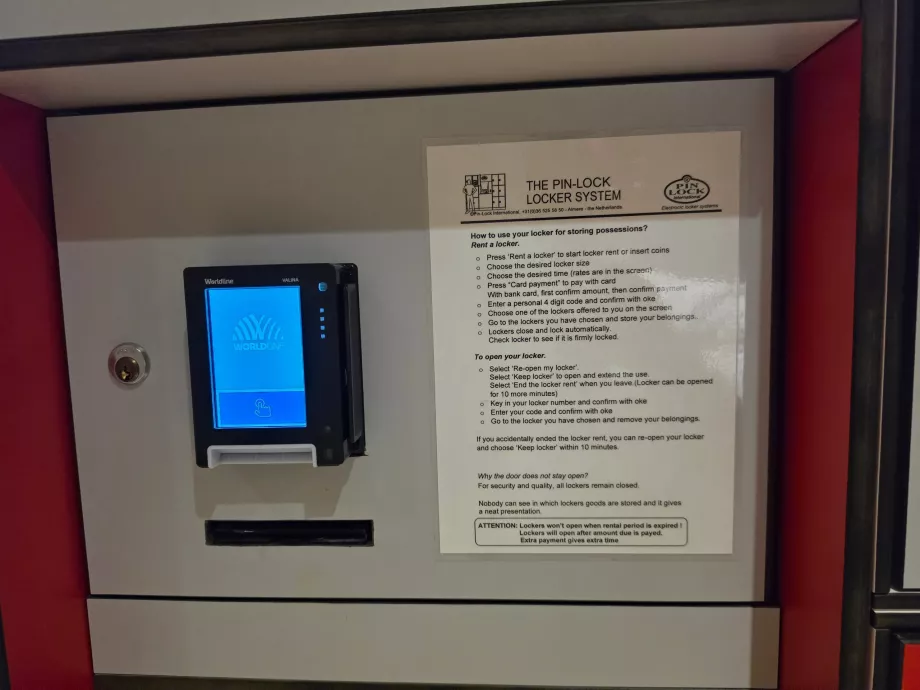 Bagaj dolapları, kartla ödeme