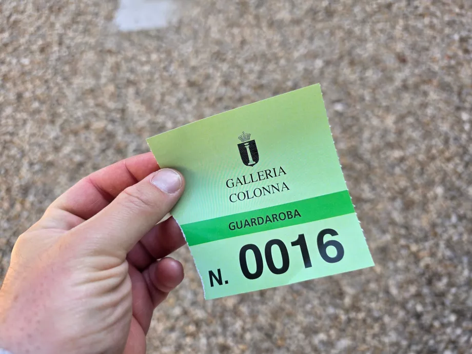 Galleria Colonna, bagaj odasından bilet