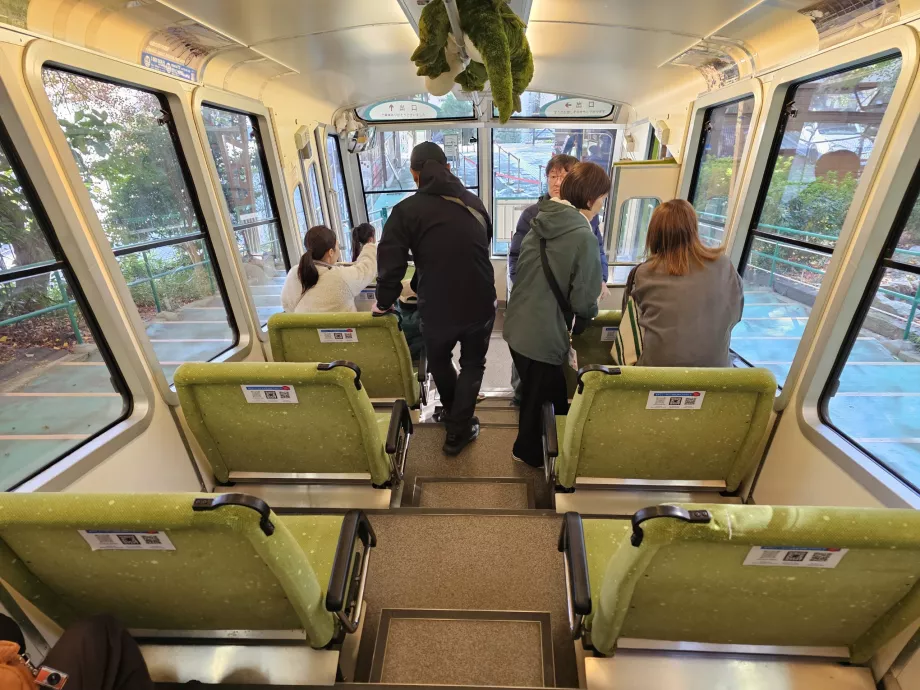 Maya teleferiğinin iç kısmı