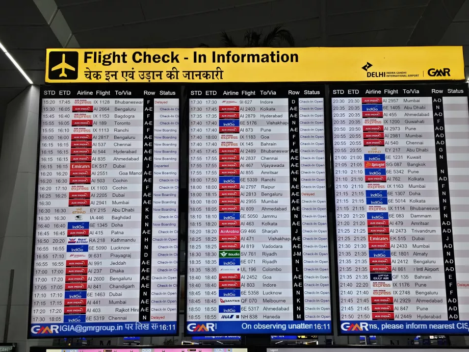 Kalkış panosu, Terminal 3