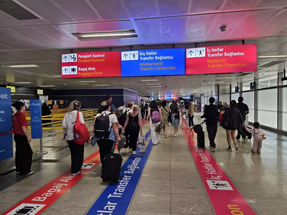 Uçuşlar arası transfer, İstanbul SAW havalimanı
