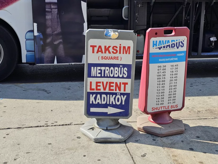 Havabüs duraklarının işaretlenmesi